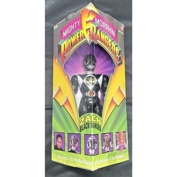 Mighty Morphin Power Rangers Black Vintage Bandai Action Figure 1993 WITH GUN!